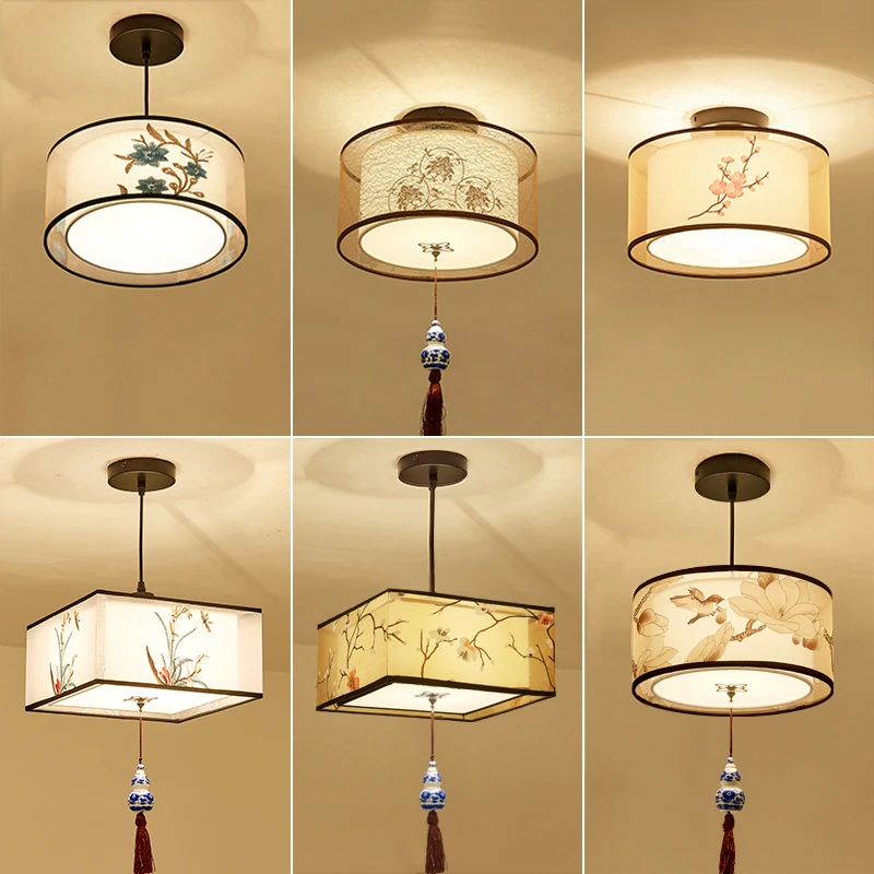 

Классический ретро Китайский светодиодный потолочный светильник китайский дизайн гостиная спальня современный потолочный светильник