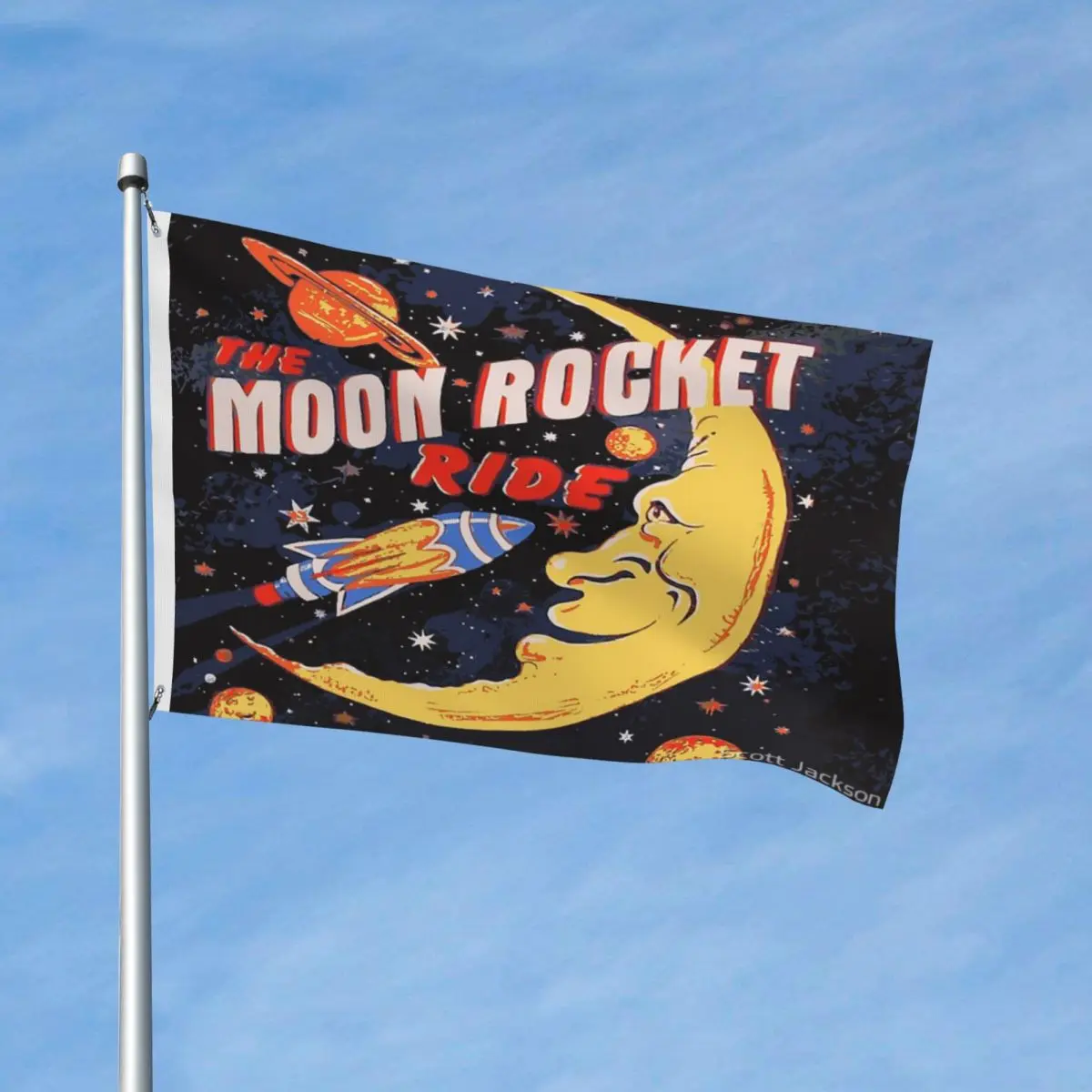 

Ракета Луна катание флаг полиэстер материал декоративные яркие цвета мягкая ткань легкий без запаха настраиваемый
