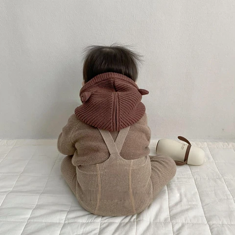 Детская вязаная шапка-балаклава, акрил, 0-2 года