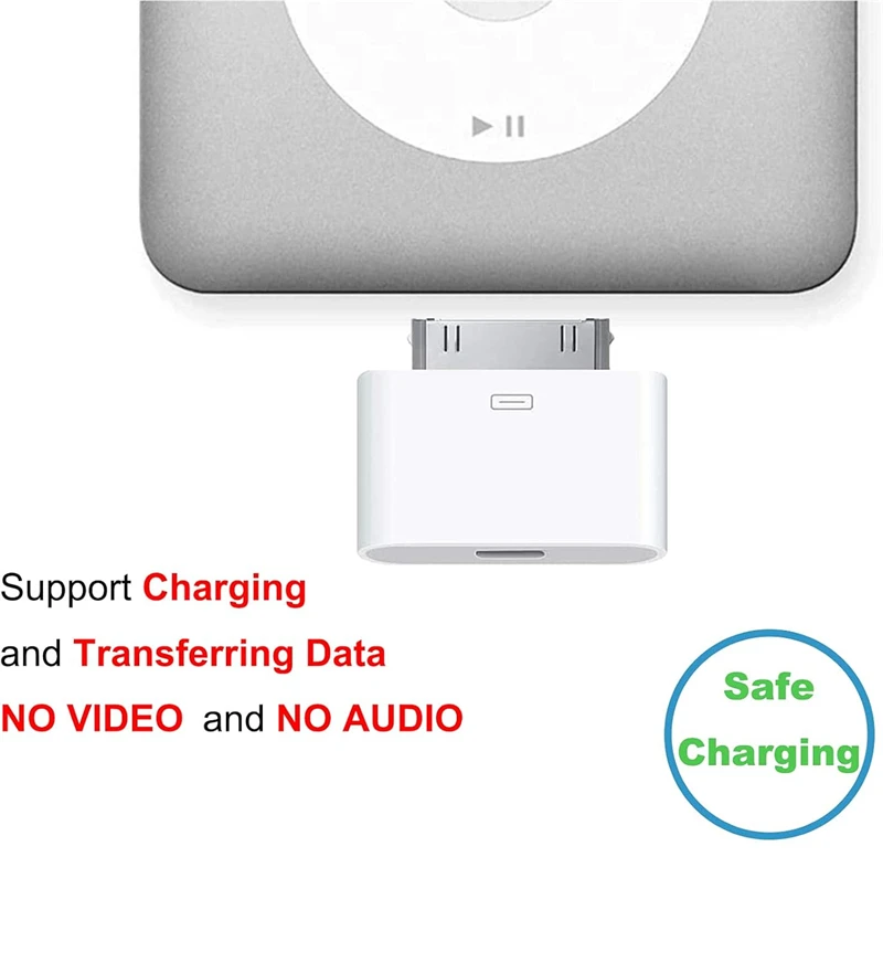 Фото Адаптер USB-C на 30-контактный разъем Type-C (8-контактный на 30-контактный) для зарядки и синхронизации iPhone 4/4S, iPad 2/3, iPod Touch. Кабель для зарядки. №4