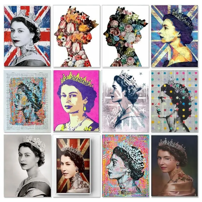 

GATYZTORY Oil Painting By Numbers Handpainted Queen Elizabeth ΙΙ Coloring By Numbers For Adults Picture Drawing Wall Art Diy Gif