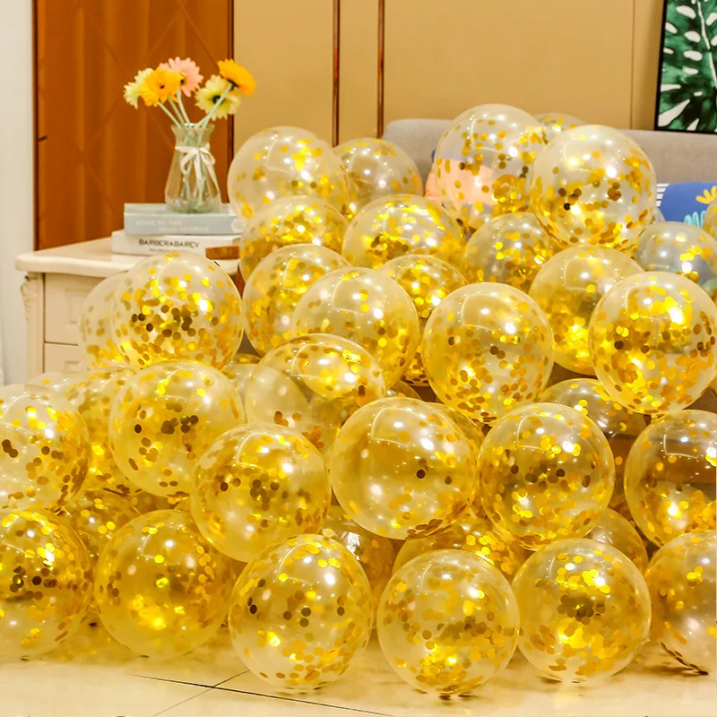 

10/20pcs 12Inch Golden Confetti L .atex Balloons Birthday Party Decoration Wedding Decoration Balloons Baby Shower Balloons Boda