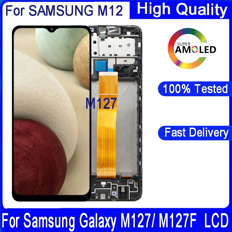 6.5 Original LCD For Samsung Galaxy M12 M127 M127F M127G M127FN Display Touch Screen Digitizer Assembly Replacement - купить по