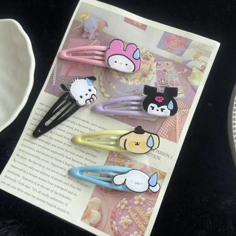 

Заколка для волос Kawaii Sanrio Kuromi, Женская милая заколка для челки, боковая заколка, мини-заколка для волос, аксессуары для волос, подарок для дет...