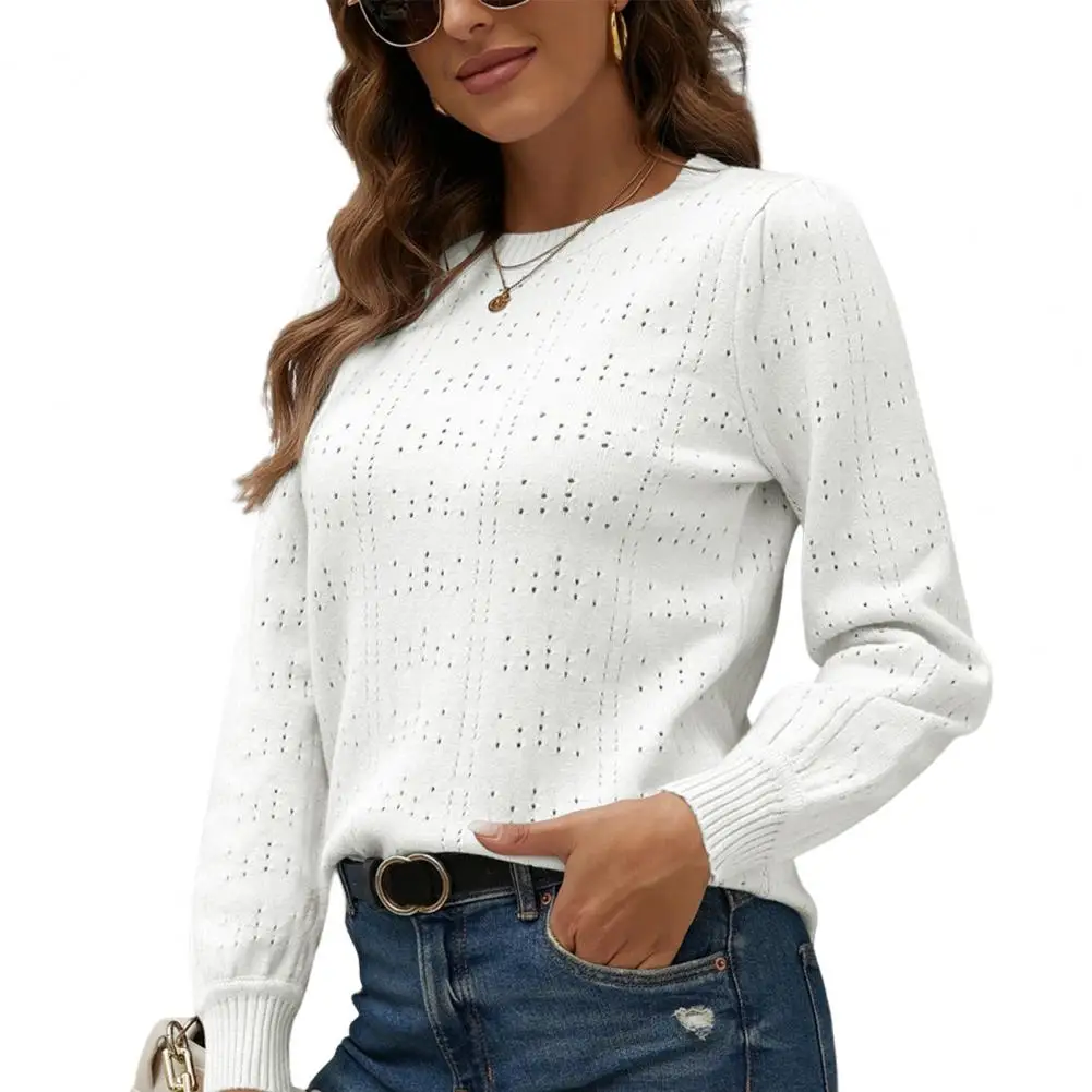 

Женский трикотажный пуловер, однотонный трикотажный свитер с длинным рукавом, устойчивый к холоду, из эластичной пряжи, уличная одежда