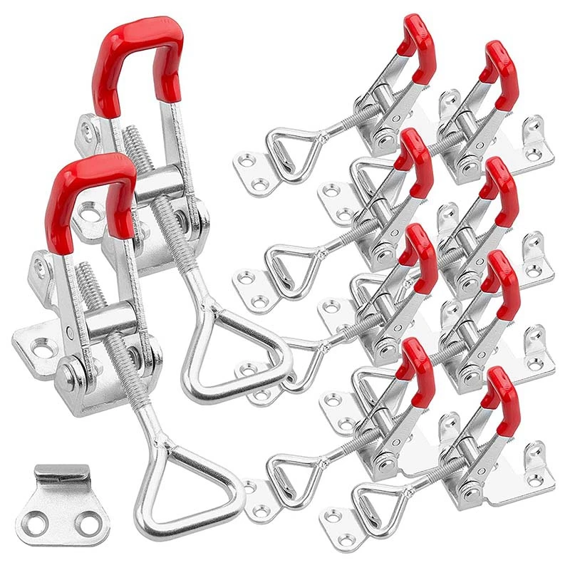 

10Pcs Adjustable Toggle Clamp, Holding Capacity Toggle Latch Hasp Clamp GH-4002 Lockable Quick Release Pull Latch
