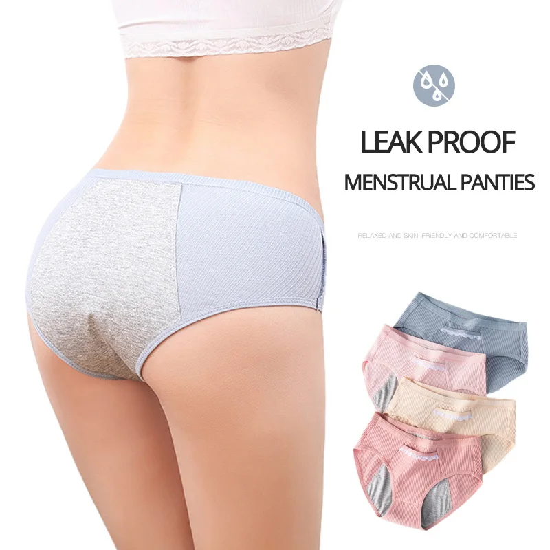 

Physiological Period Women Menstrual Panties Underwear Leak Proof Cotton Panty Mid Waist Comfortable Waterproof Female Briefs