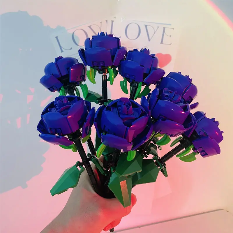 

6 шт., Детский конструктор «букет розы»