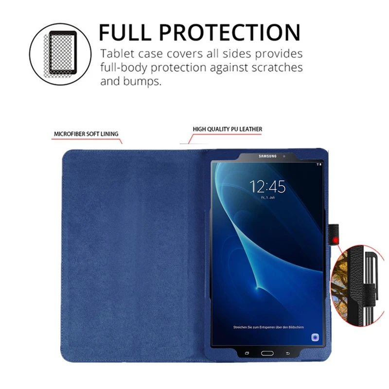 2021 Tab A8 чехол для Samsung Galaxy A7 10 4 Φ/T505 кожаный A 9 7 T550 Обложка TabA 1 T580 T510 T515 планшета |