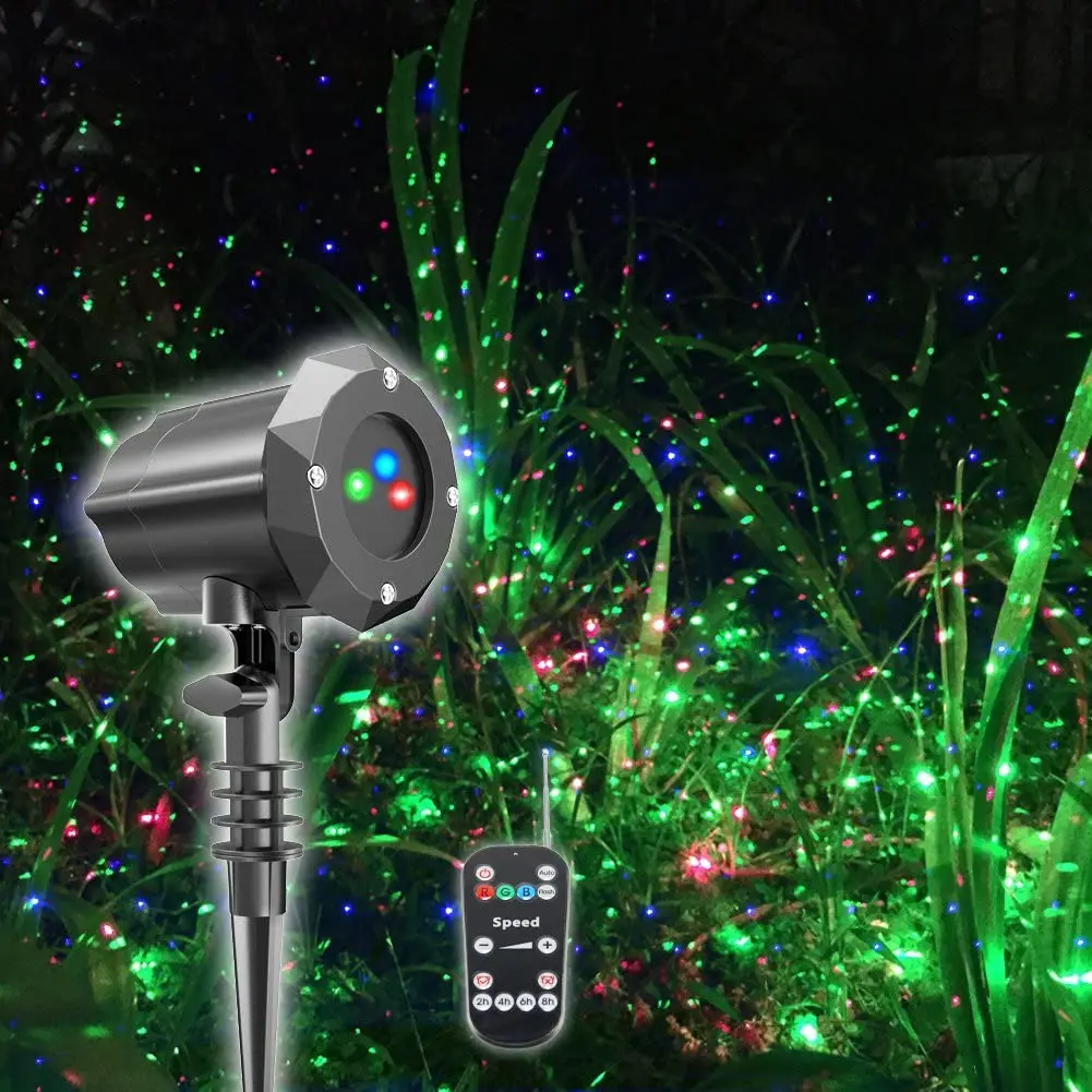 

Laser Christmas Projector Lights Outdoor, Motion Firefly Red Green Blue with Remote Control laser garden light