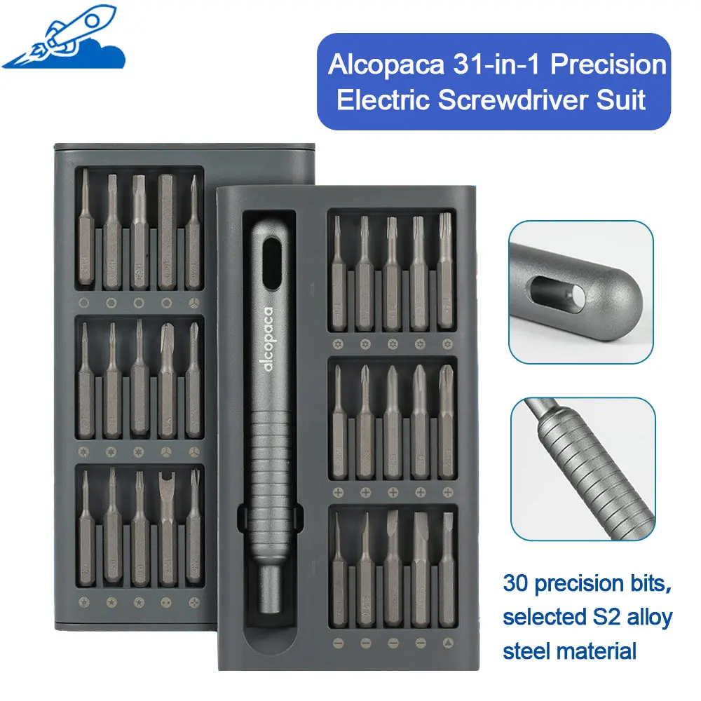 

Alcopaca 31-in-1 Precision Electric Screwdriver Suit For Cell Phone Notebook Watch Camera Glass Disassemble Maintain Tool
