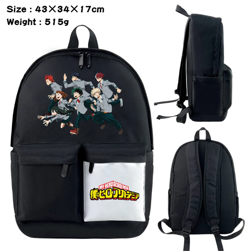 

Anime My Hero Academia Nylon Backpack Casual Laptopbag Student Schoolbag Cartoon Packsack Teenager Knapsack Unisex Zip Bookbag