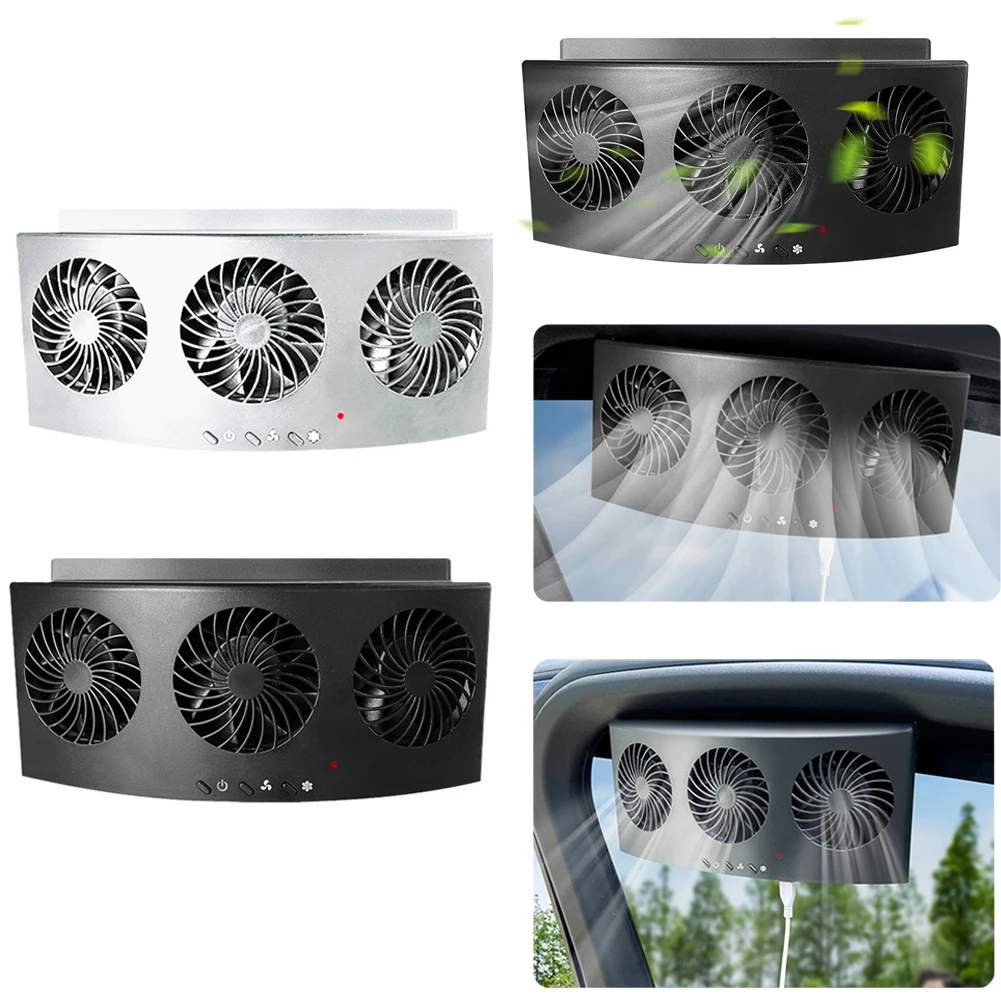 

Автомобильный вытяжной вентилятор с 3 головками, охлаждающий вентилятор с питанием от USB для автомобильного очистителя воздуха, радиатор, в...