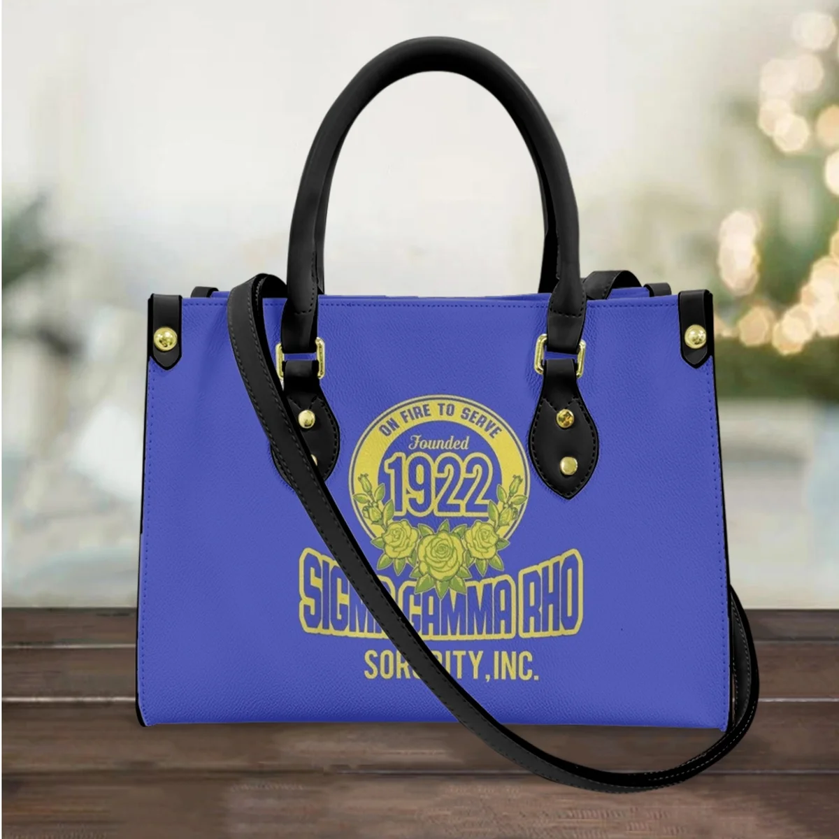 

Personalized Sigma Gamma Rho Design Fashion Women Bag Luxury Leather Handbags and Purse for Female Woman Travel Bolsos De Mujer