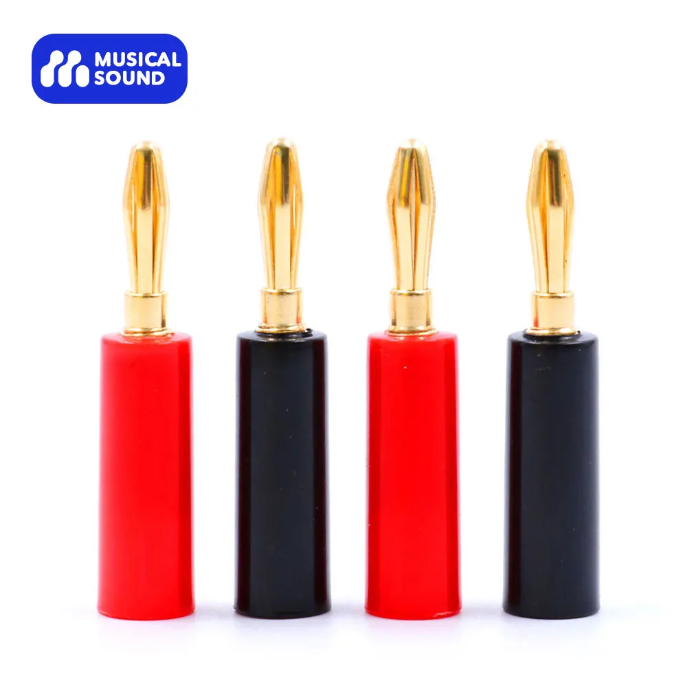 

Musical Sound Banana Plug Audio Speaker Plugs Screw For Speaker Cable Wire Connector FREE SHIPPING Gold Plated 4mm Banana Plug