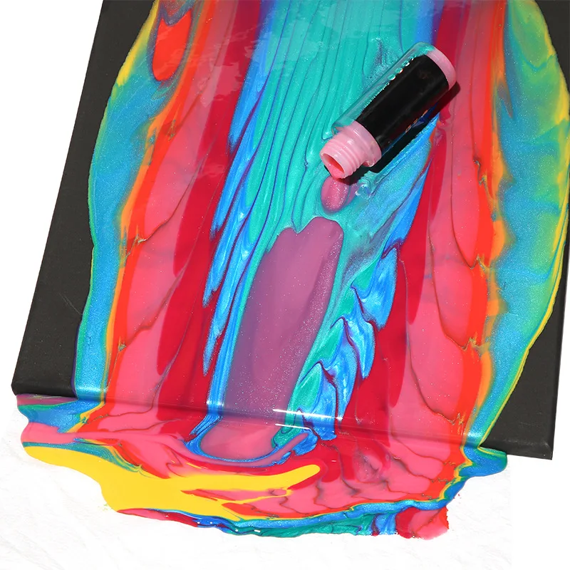 Ceny 37 Pieces Fluid Acrylic Painting Set 12 Colors 60ml Pearlescent Metallic Pouring Acrylic Log Sequins DIY Student Art Tools