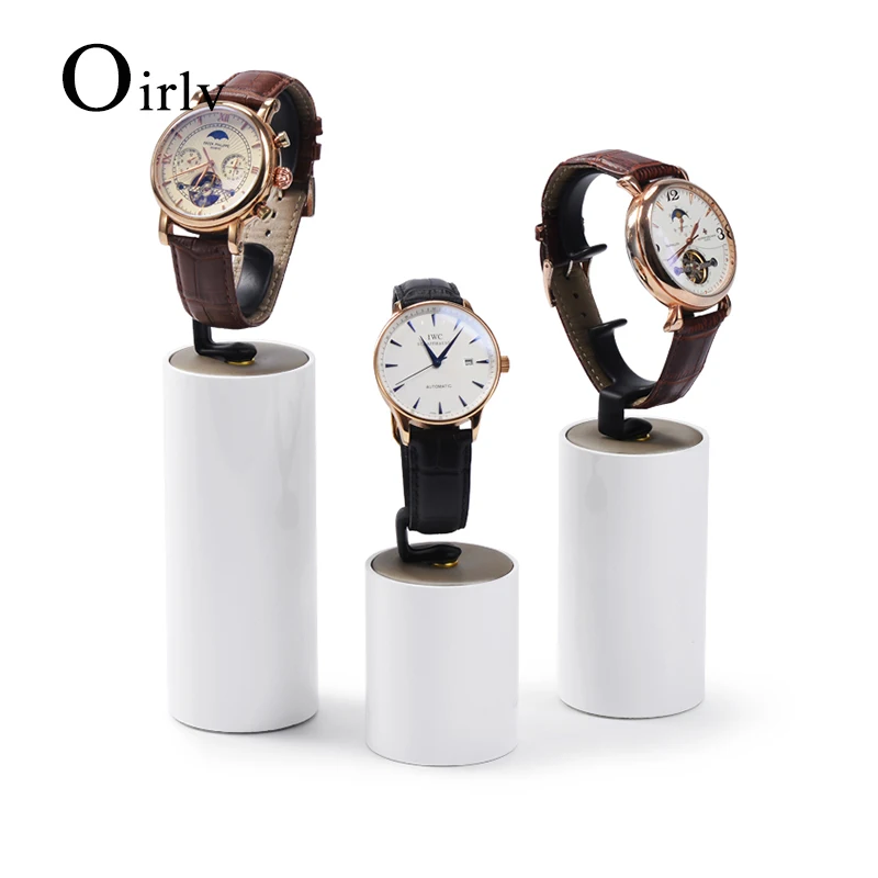 

Oirlv New 3 Pieces/Set Solid Wood Bracelet Bangle Jewelry Display Stand Rubber Watch Display Rack for Showcase Jewelry Exhibitor