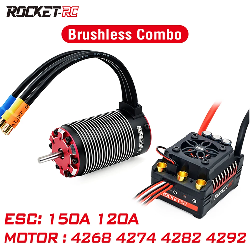 Бесщеточный двигатель Surpass Hobby Rocket-RC и ESC Combo 4268 4274 4282 4292 1/8 A 120A для 1/7 RC Car Truck Traxxas Wltoys