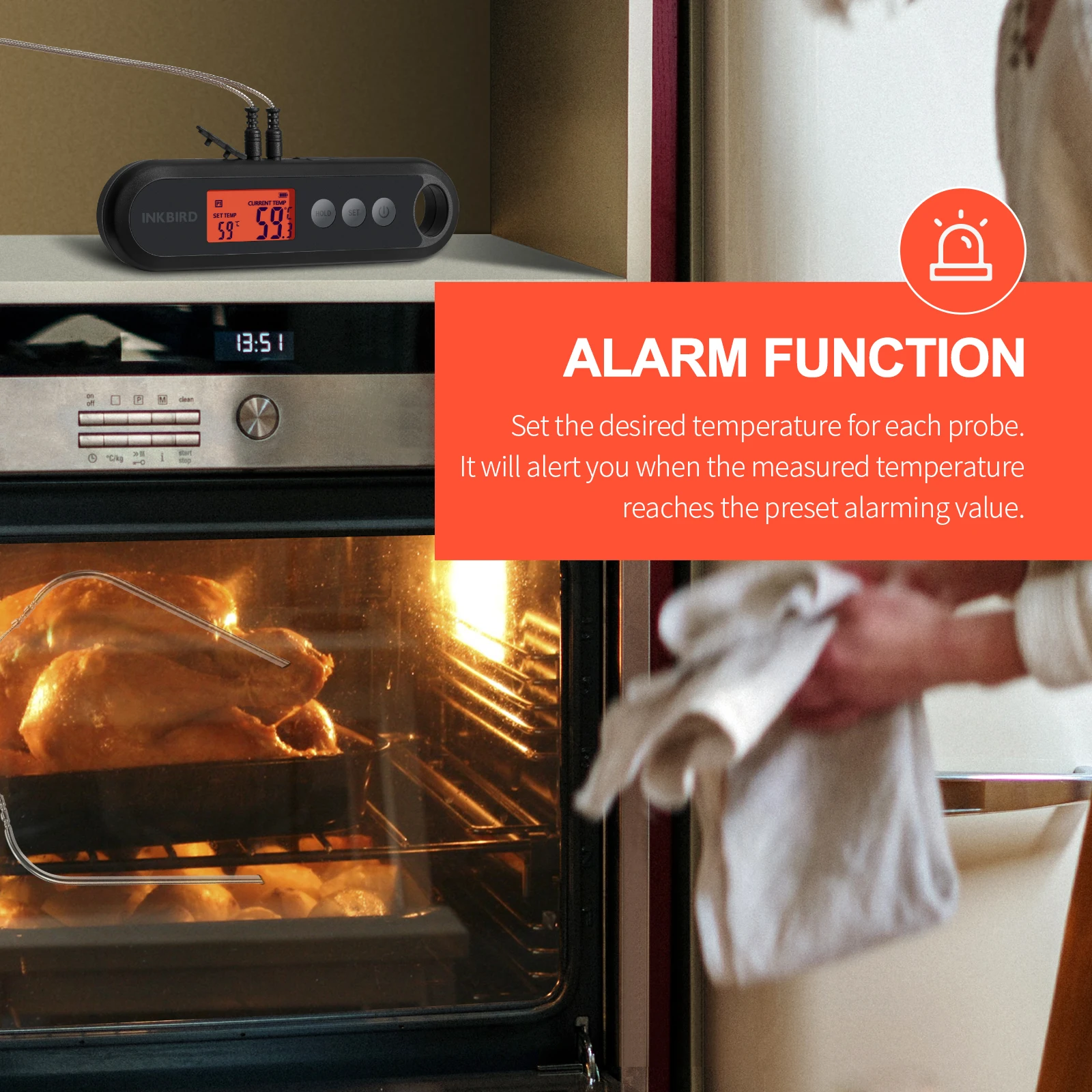 Термометр INKBIRD для барбекю и мяса ручной прибор измерения температуры 2 внешних