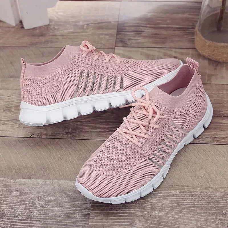 

2022New size casual shoes women sneakers 2022 breathable mesh lace-up solid sneakers women summer shoes comfortable shoes woman