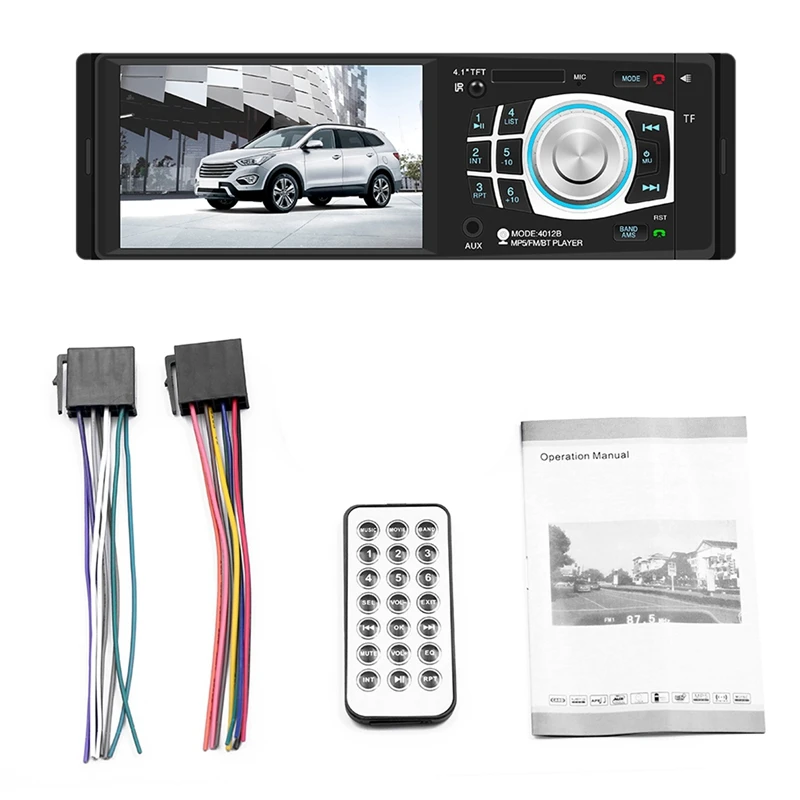 Автомагнитола 1 DIN экран 4 дюйма Bluetooth USB/SD/AUX