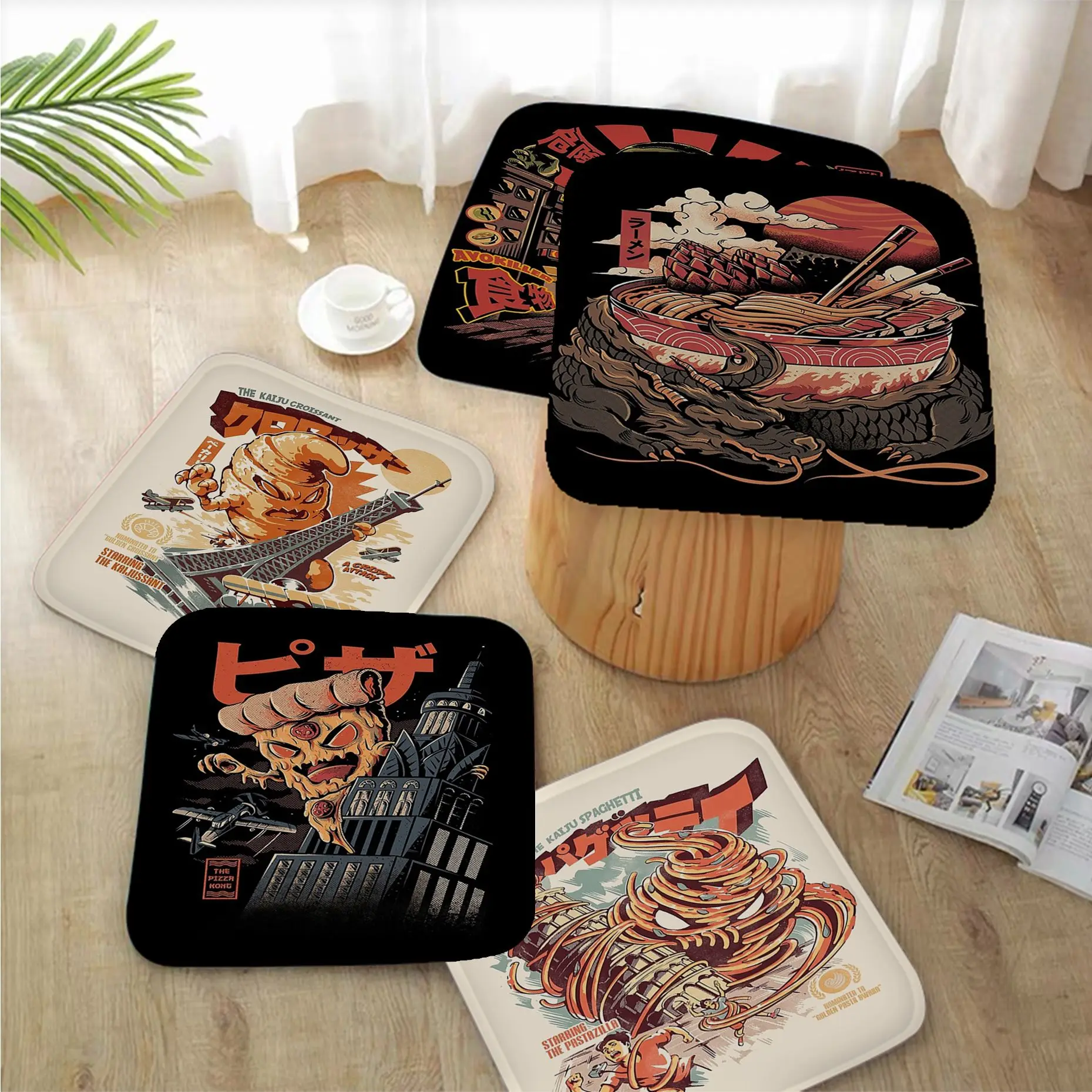 

Sushi Food Monster Tie Rope Dining Chair Cushion Circular Decoration Seat For Office Desk Sofa Cushion