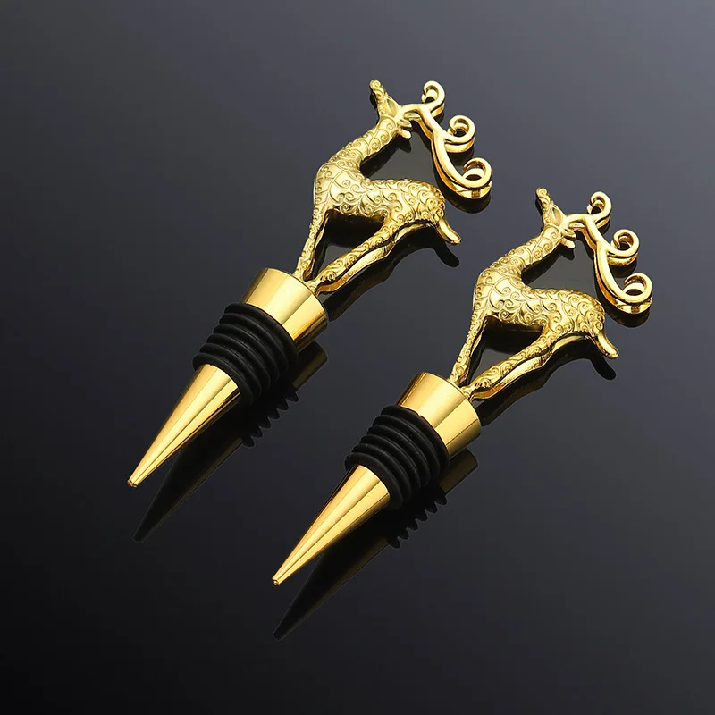 

С изображением рождественского оленя, снега винная пробка для вечерние, креативная пробка для бутылки из цинкового сплава, аксессуары Vino