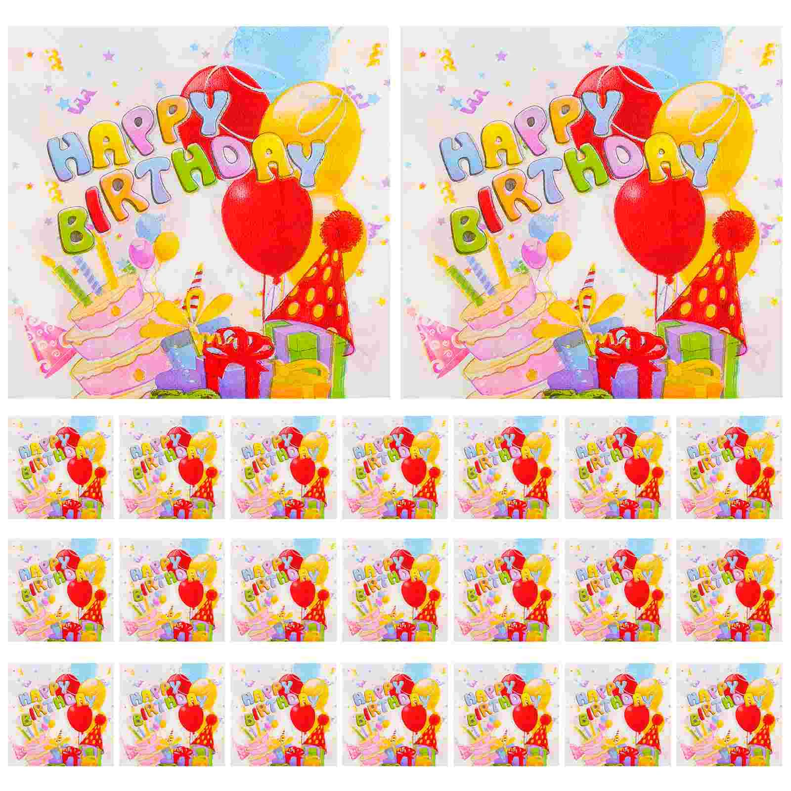 

20 Sheets Decorative Adorable Lovely Cartoon Napkins Paper Napkin Adorable Colorful Napkins for Kids Celebration Children