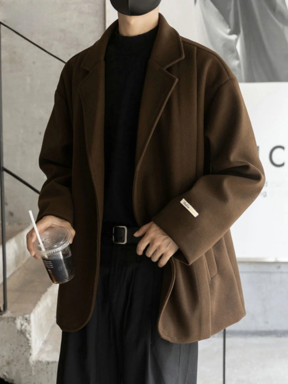 Шерстяное пальто Senma мужское осенне-зимнее модное брендовое Ruan Shuai корейский