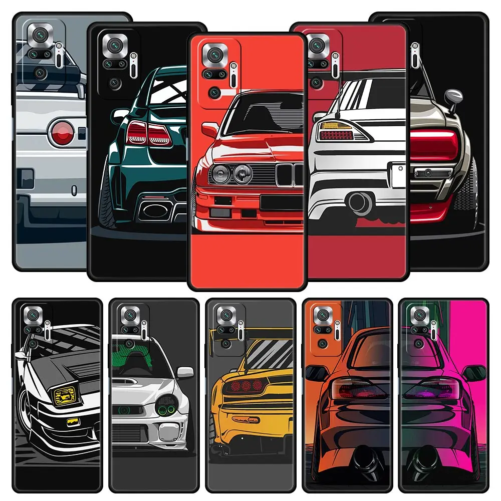

Japan JDM Sports Car For Redmi 10C Case For Xiaomi Redmi Note 12 11 Pro Plus Soft Phone Case 10S 9S 9 9T 8T 9C 9A 8 8A 7 Cover