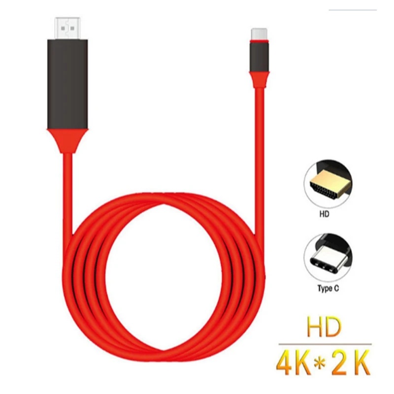 

Кабель usb 3.1 4K HD с разъемами Type-C и HDMI для подключения к телефонам Android, кабель для устройства с одинаковым экраном, 2 м