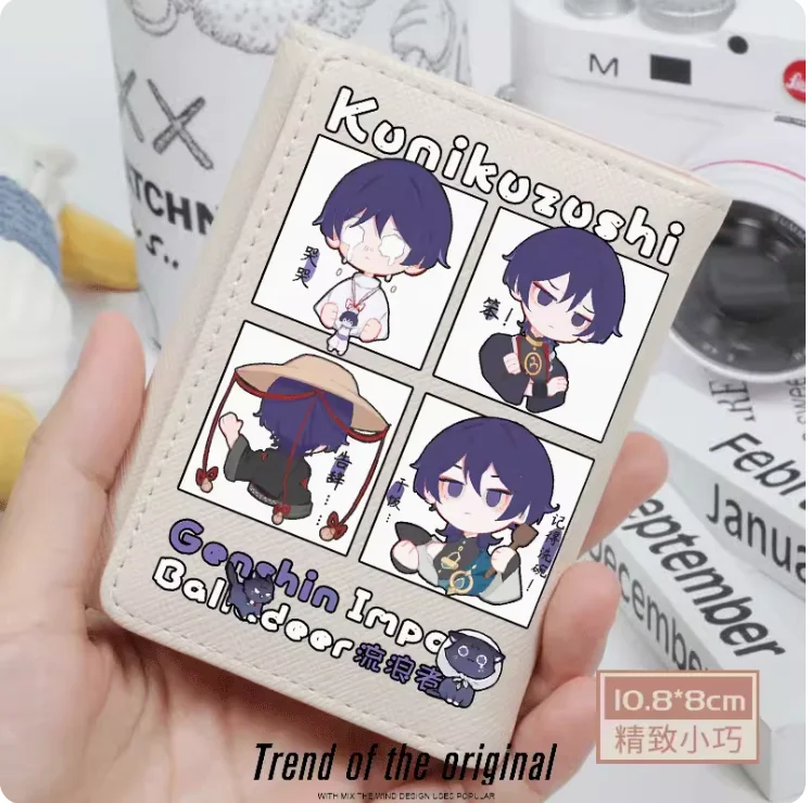 Модный кошелек аниме Genshin Impact Wanderer из искусственной кожи для карт монет сумка