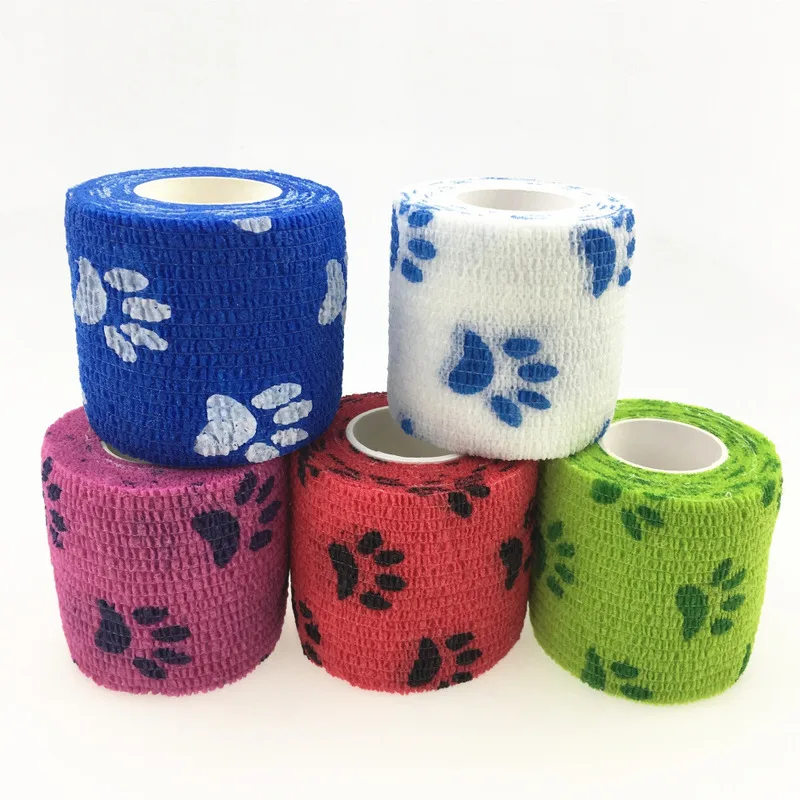 

5CM*450CM Self-adhesive Elastic Bandage for Pet Dog Cat Bandage Leg Cover Protector Strap Medical Bandage Non-woven Bandage