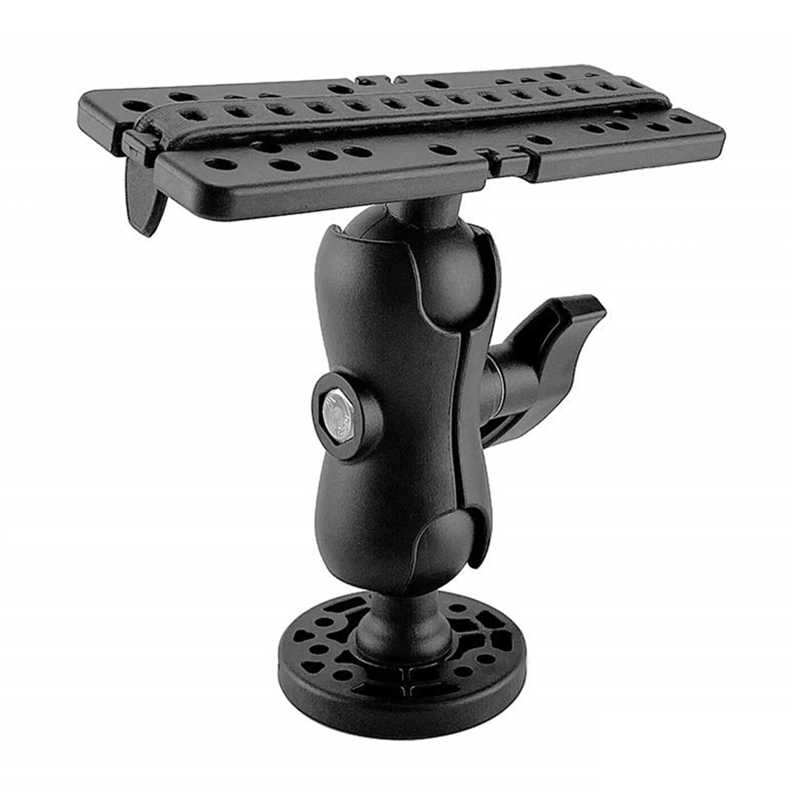 

Ball Fish Finder Mount 360 Degree Swivel Multi-Holes Design Stable Electronic Fish Finder Mount Universal Mounting Plate
