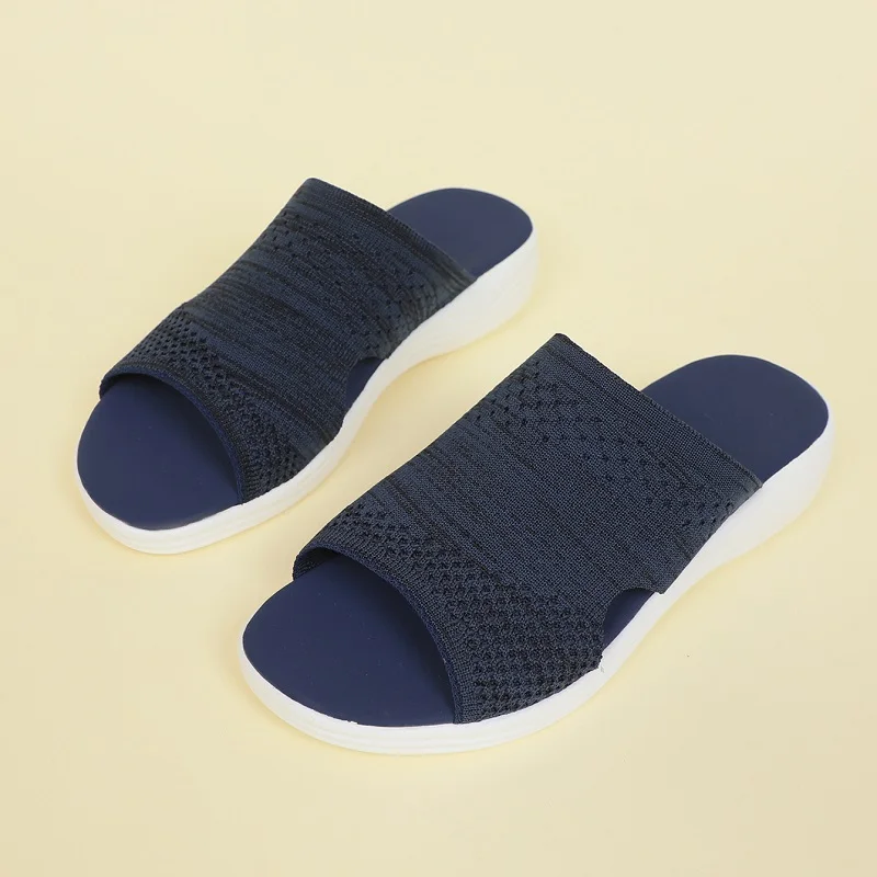 

Women Slippers Shoes Summer Sandals 2022 Plus Size Wedge Platform Sandals Soft Bottom Beach Mujer Outdoor Light Flat Slippers