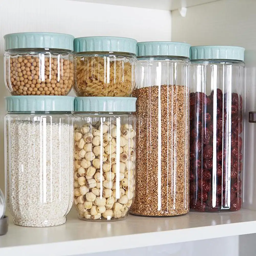 

Kitchen Accessories Transparent Food Storage Container Pot Rice Sealed Cereal Seal Plastic Powder Milk Lids Bean Durable Gr E1j9