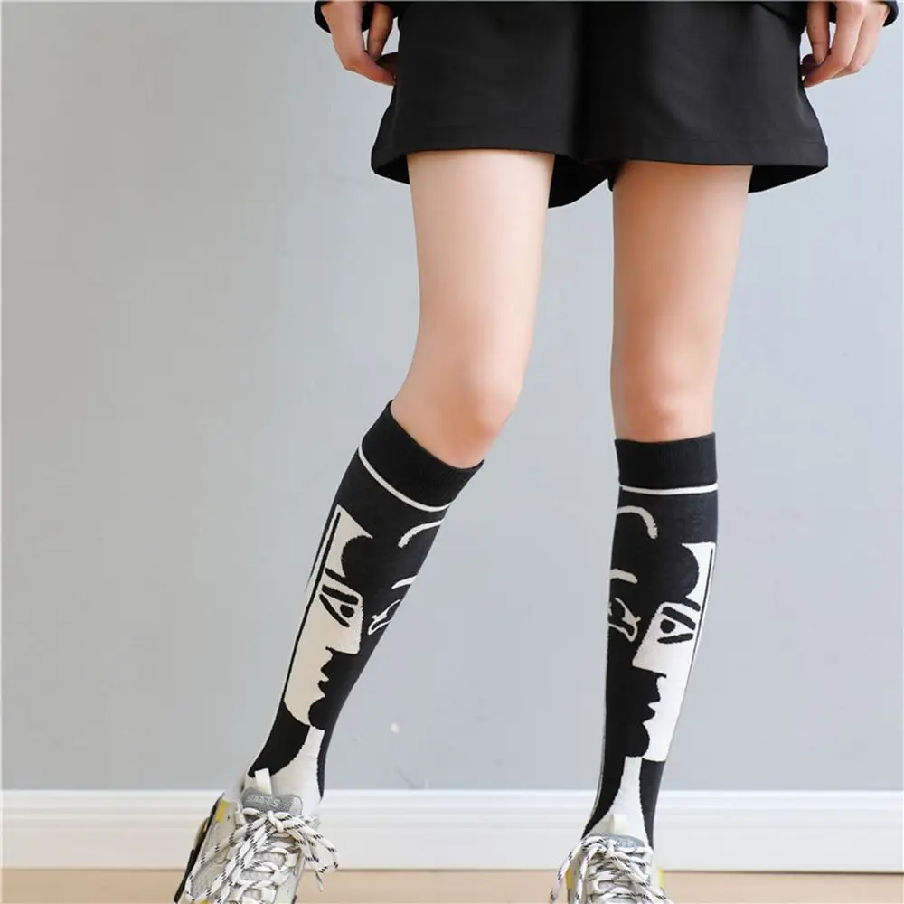 

College Style jk Lolita Women Autumn Winter Printing Ladies Hosiery Cotton Calf Socks Diamond Stockings Tube Socks