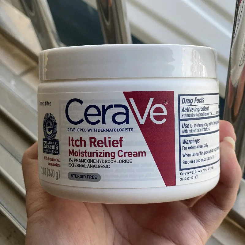 

CeraVe Itch Relief Moisturizing Cream Body Facial Anti-Itch Soothing Dryness Repair Nourishing Hydrating Brighten Skincare 340g