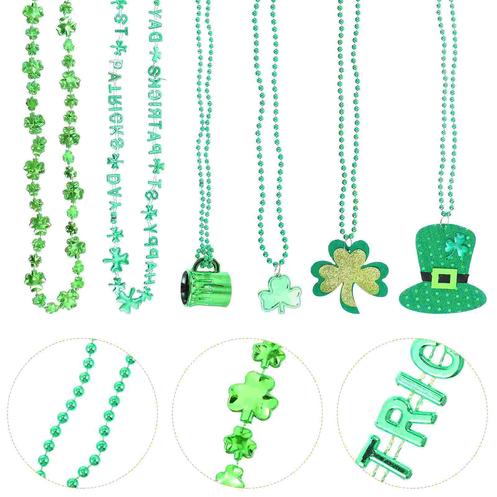 

12pcs Shamrock Necklaces St. Patrick's Day Neck Chain Decors Party Supplies
