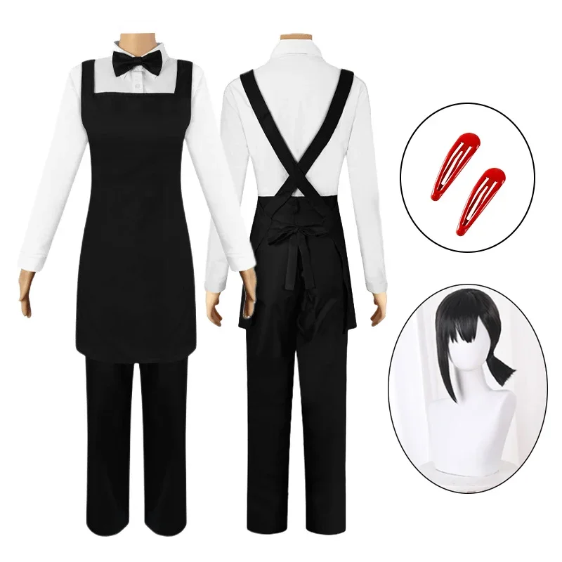 

Anime Higashiyama Kobeni Cosplay Chainsaw Man Cosplay Costume Black Waiter Uniform Wig Halloween Christmas Costume for Women