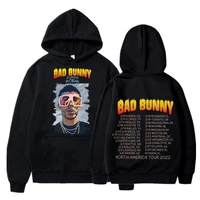 bad bunny hoodie el ultimo tour del mundo tour 2022 reversible print sweatshirt streetwear oversized long sleeve hoodie