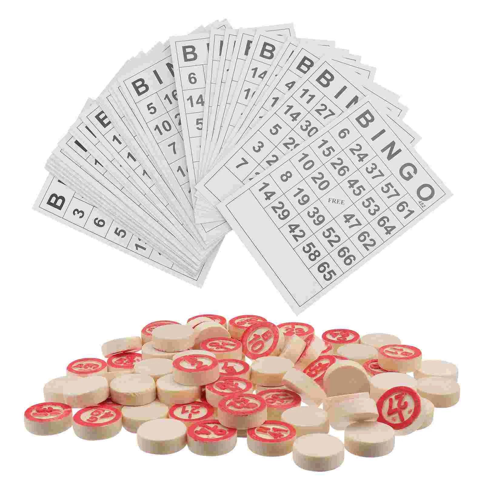 Russian Lotto Bingo Cards Game Set Wood Barrels Bingo Educational Chess Game Toy Wooden Bingo Boards
