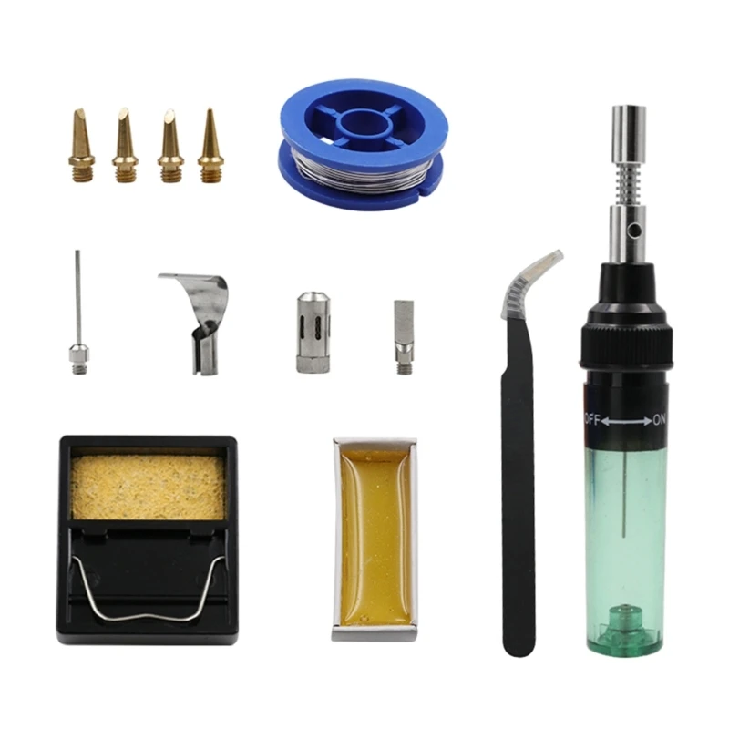 

12-in-1 Gas Soldering Iron Portable Cordless-Electronic Welding Torch-Kit