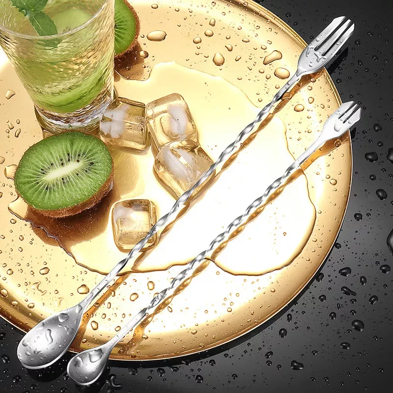 

New in Bar Stir Spoon Spiral Pattern Drink Shaker Mixing Spoons Bartender Stainless Steel Tableware Home Bar Accessories Tools c
