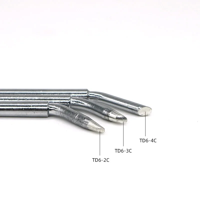 3 шт. 60 Вт наконечник для паяльника TD6-2C 3C 4C конические/Изогнутые сварочные
