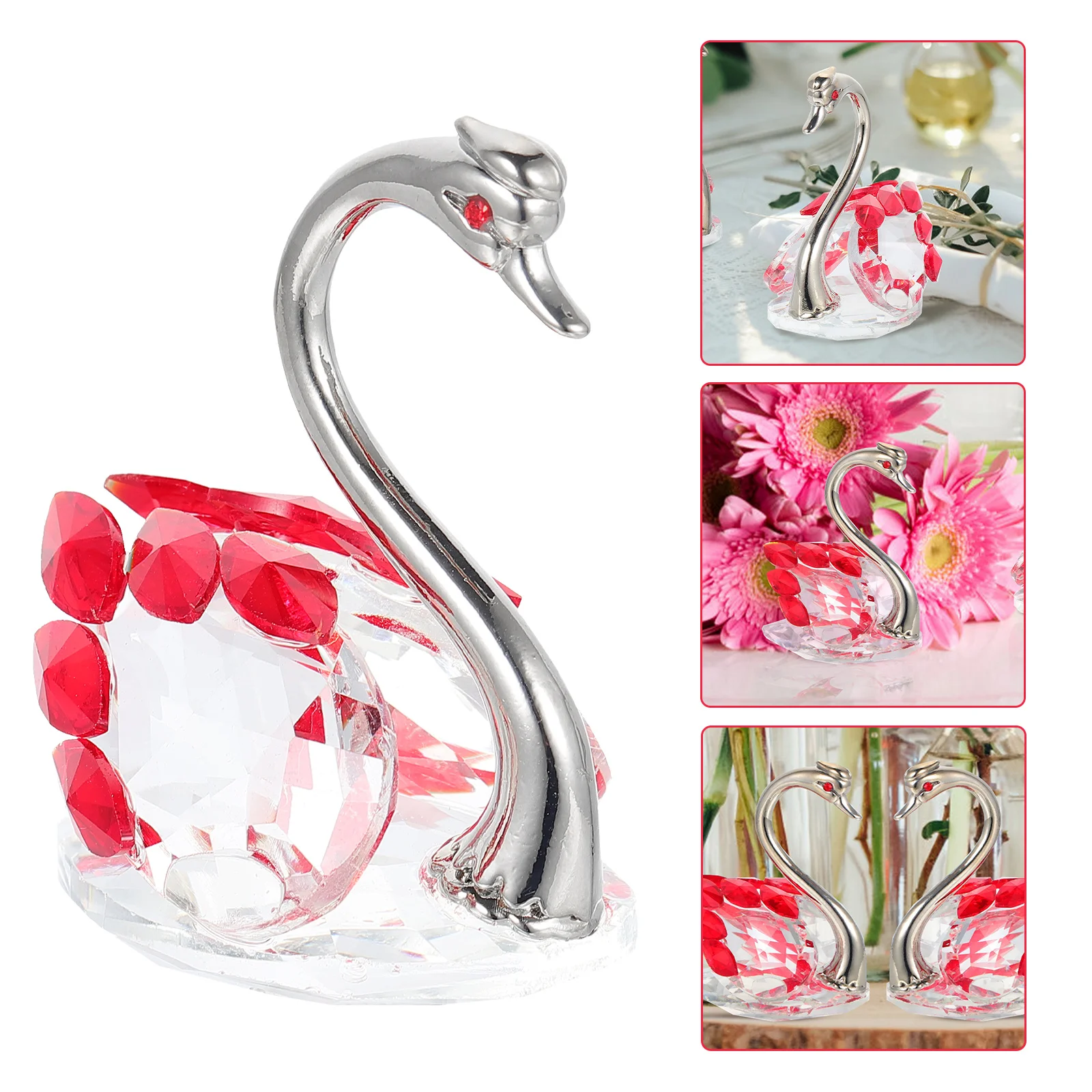 

Swan Crystal Figurine Statueanimaltable Ornament Figurines Centerpiece Desktop Decorfigure Craft Decoration Sculpture Miniature