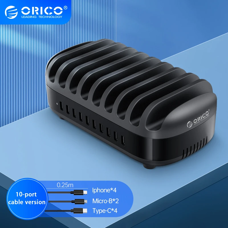 

Зарядная Станция ORICO с 10 USB-портами, 120 Вт, 5 В, а