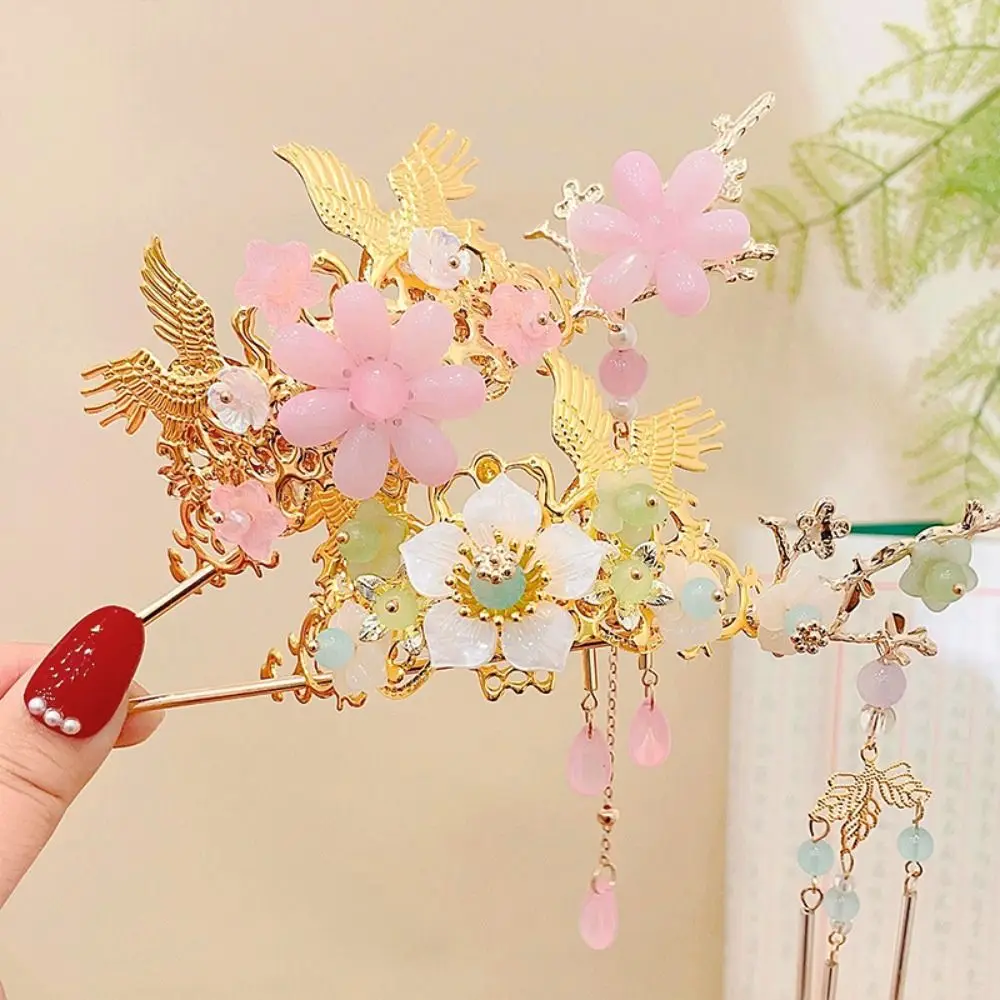 

Children's Hairpin Super Fairy Hair Crown Hairpin Hair Card Ancient Wind Fringe Step Shake Headdress Hanfu Hair Accessories