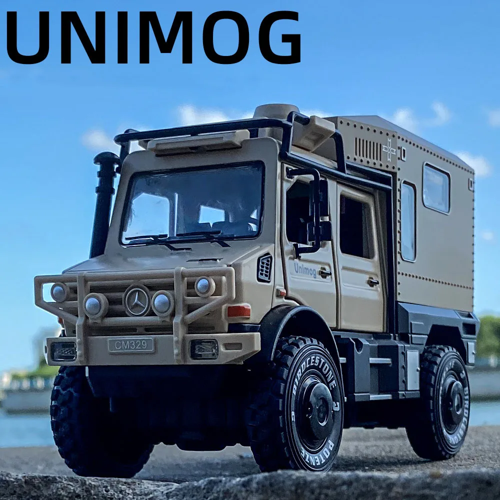 1:28 Benz Unimog автодом модель игрушечного автомобиля литой под давлением сплав