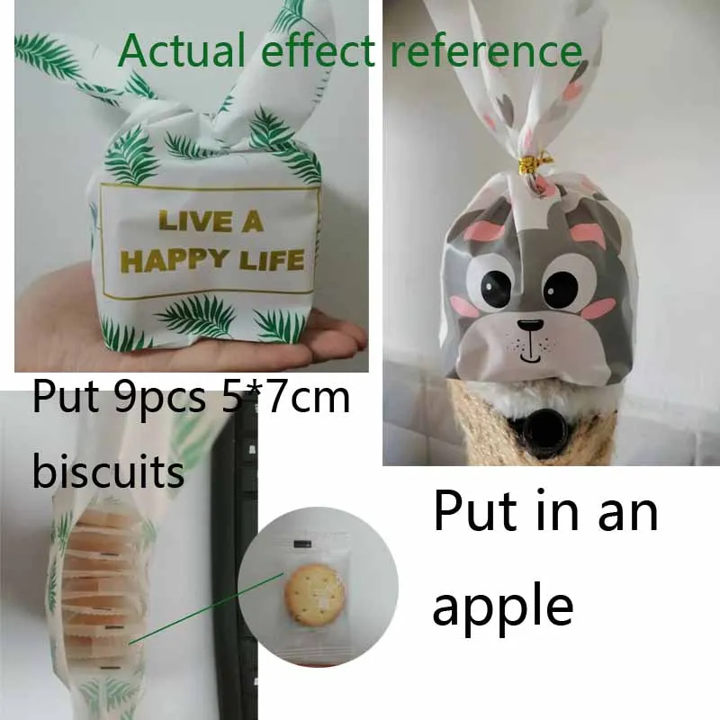 10 шт. милая сумка с заячьими ушками и фруктами подарочная пластиковая для конфет